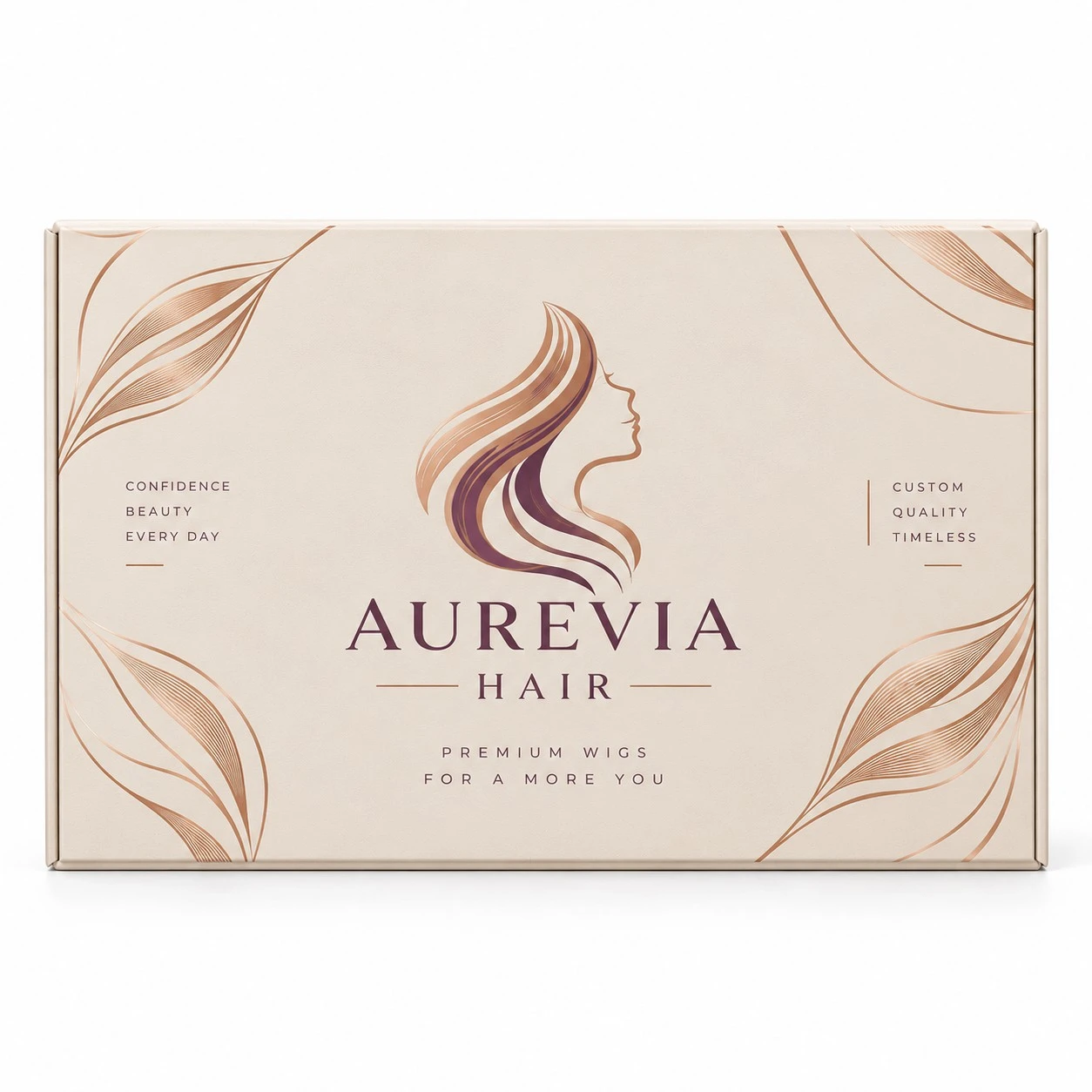 custom wig boxes aurevia front view