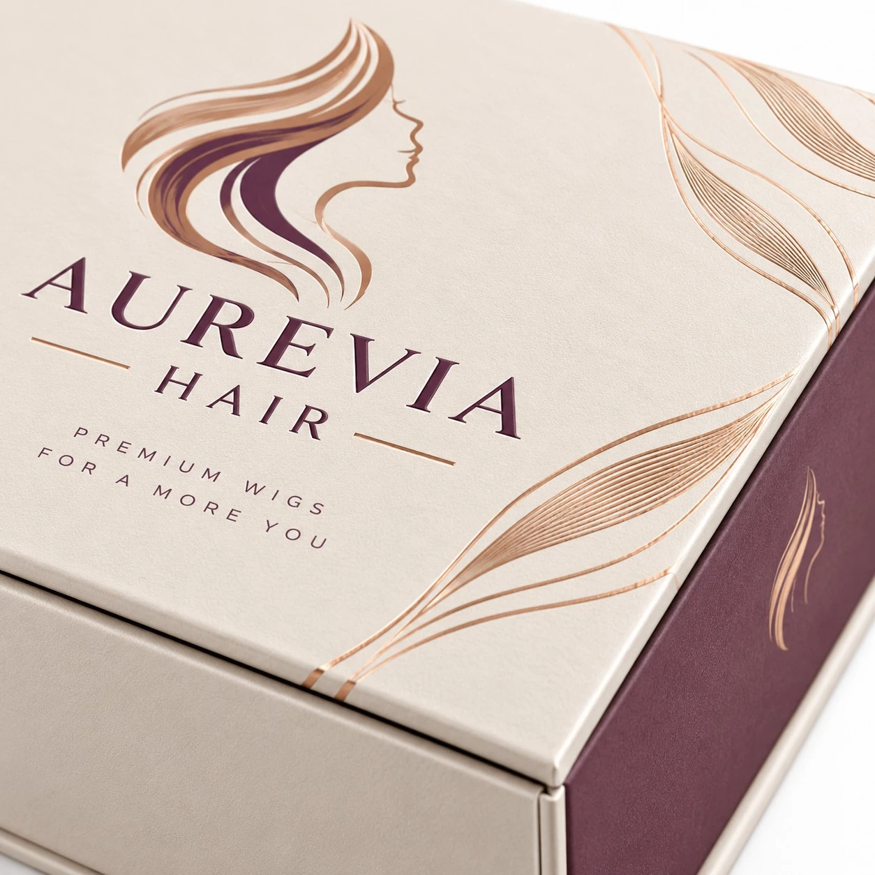 custom wig boxes aurevia macro detail