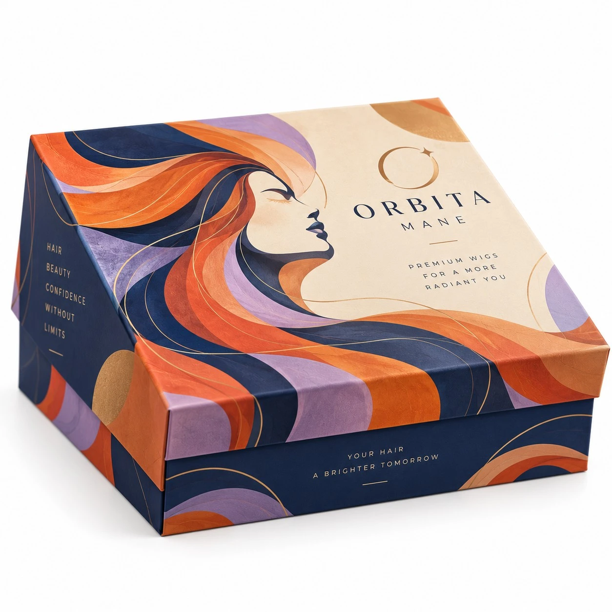 custom wig boxes bold illustrated low angle