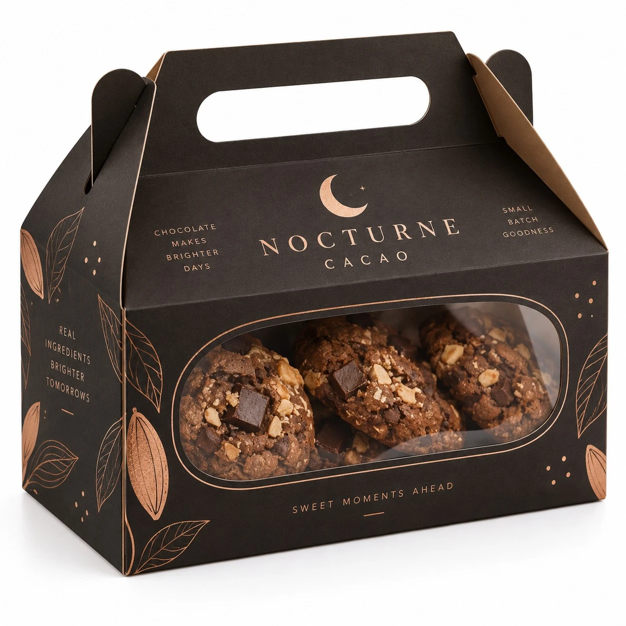 custom window gable box dark copper cookie design.webp