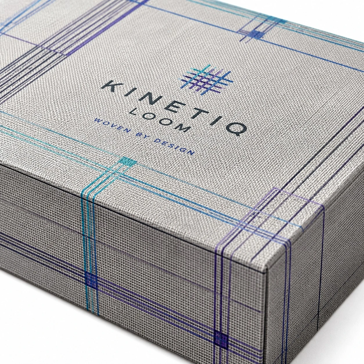 custom woven fabric box geometric print detail