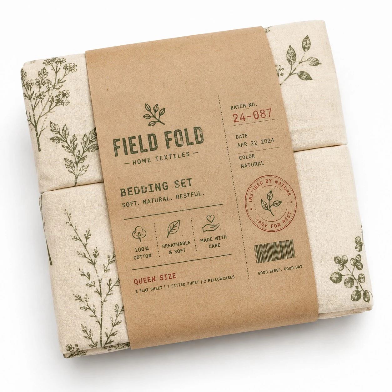 eco kraft bedding sleeve packaging