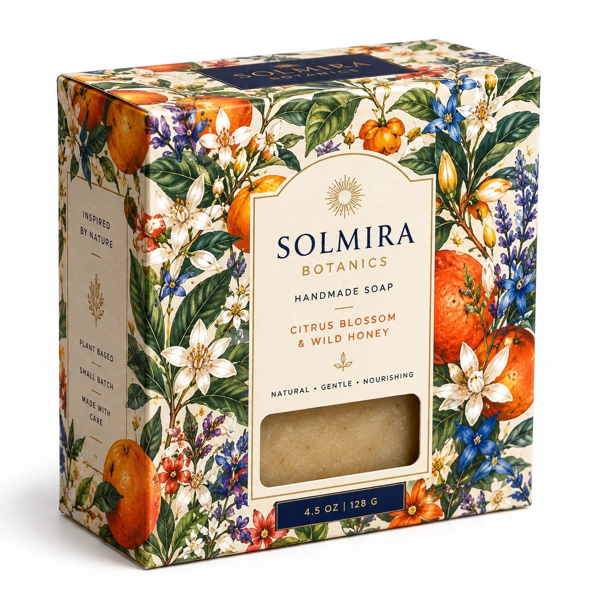 floral custom printed handmade soap box solmira