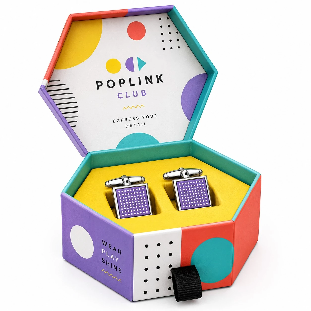 hexagonal custom cufflink gift box