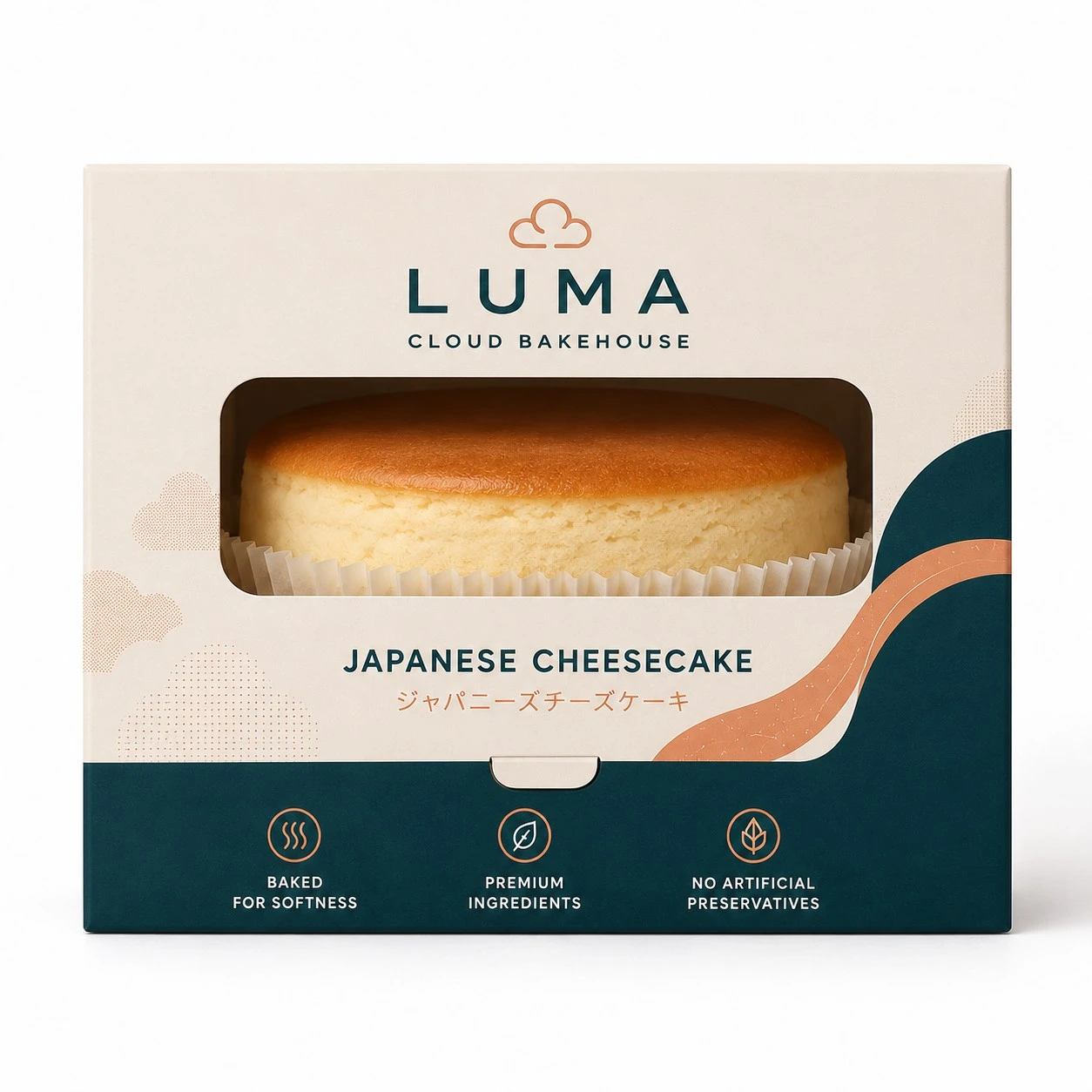 japanese cheesecake packaging front view