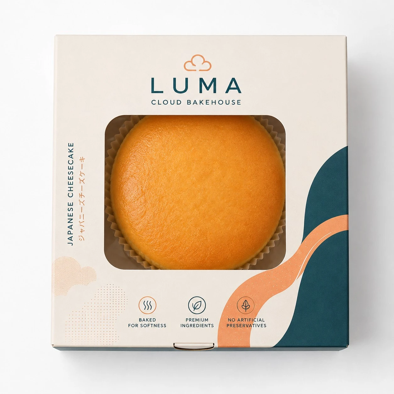 japanese cheesecake packaging top view