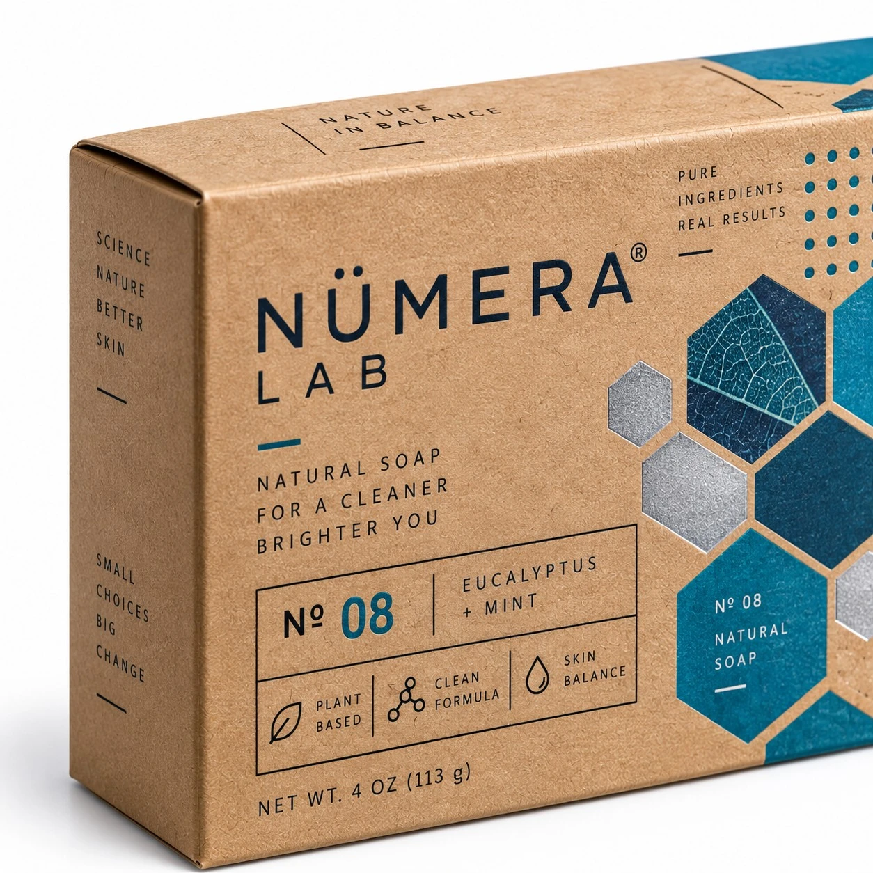kraft soap boxes modern geometric print detail