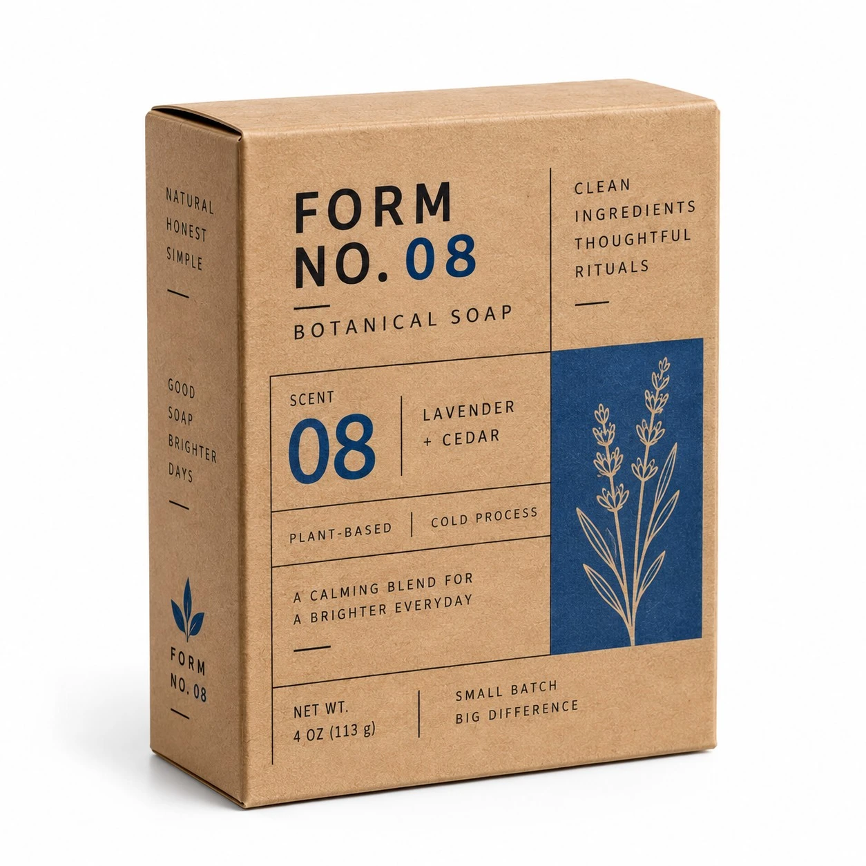 kraft soap boxes swiss grid blue print