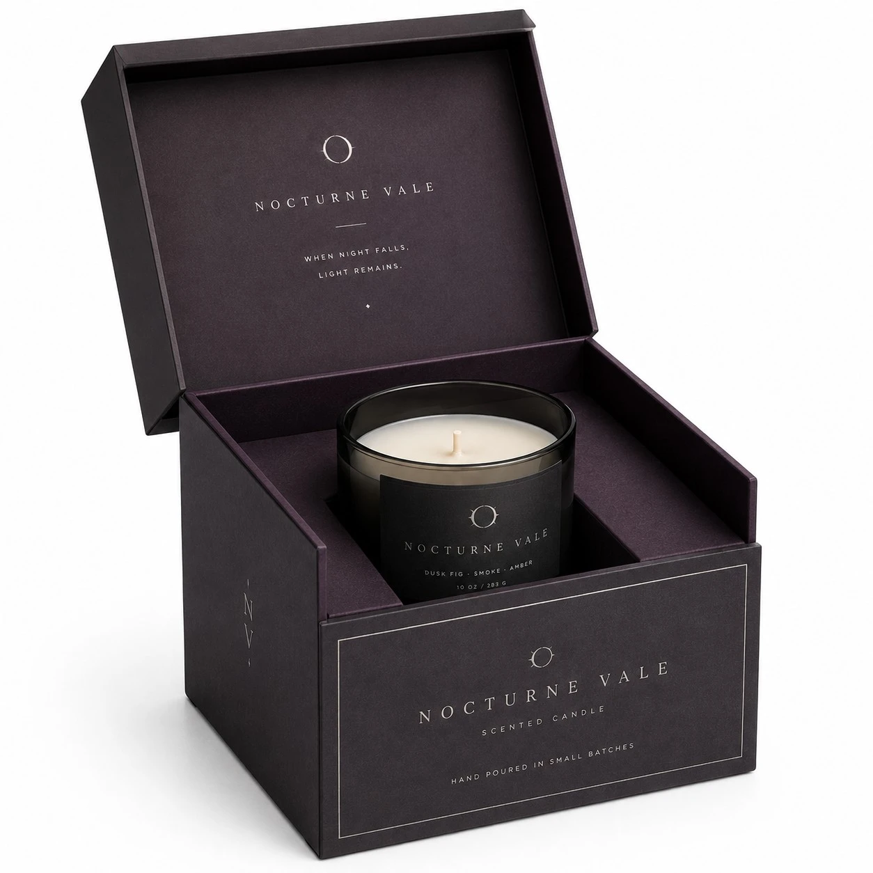 luxury candle packaging boxes nocturne vale rigid box