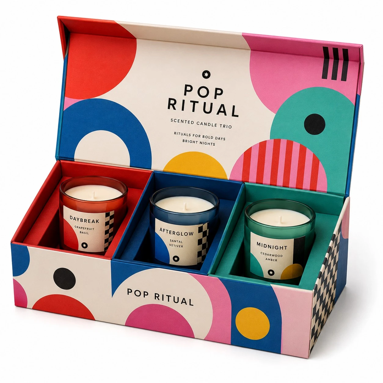 luxury candle packaging boxes three candle gift set