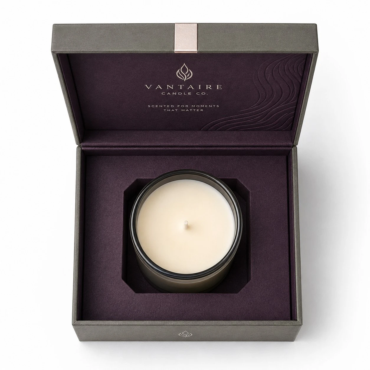luxury candle packaging boxes top down view