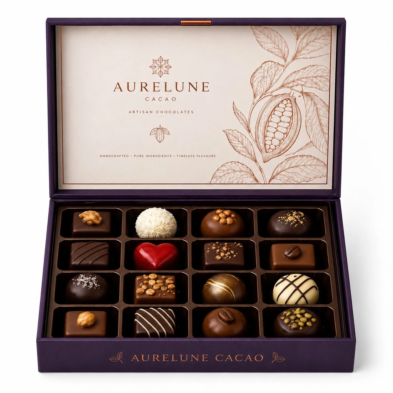 luxury chocolate gift box front view