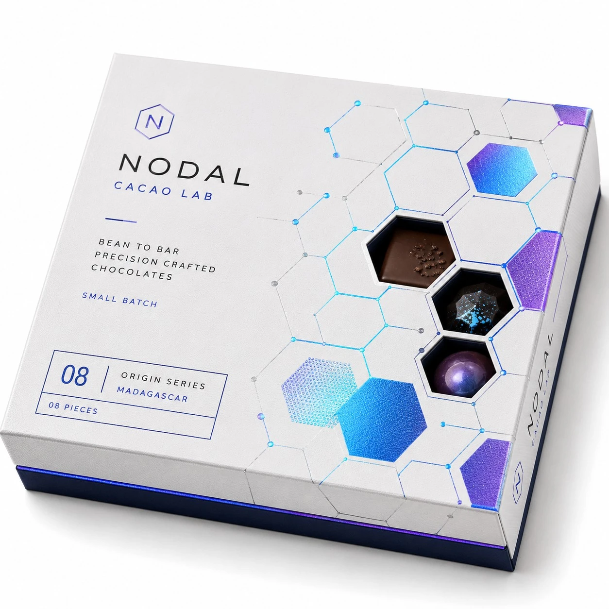 luxury chocolate gift box geometric window detail