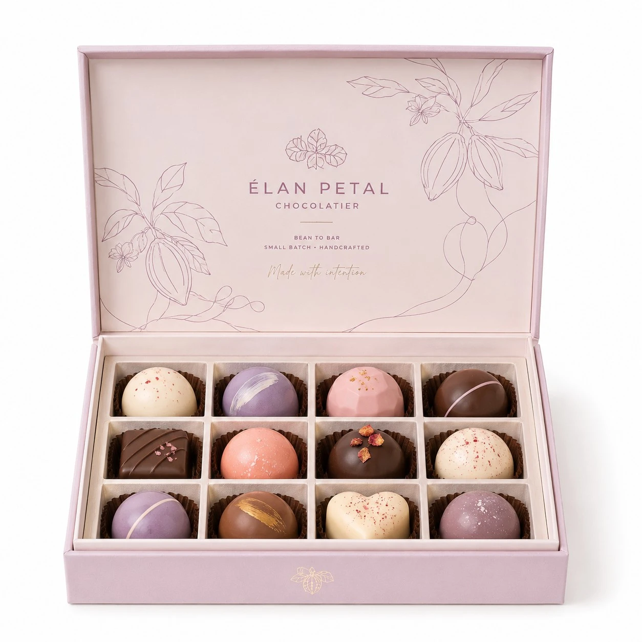 luxury chocolate gift box pastel hinged