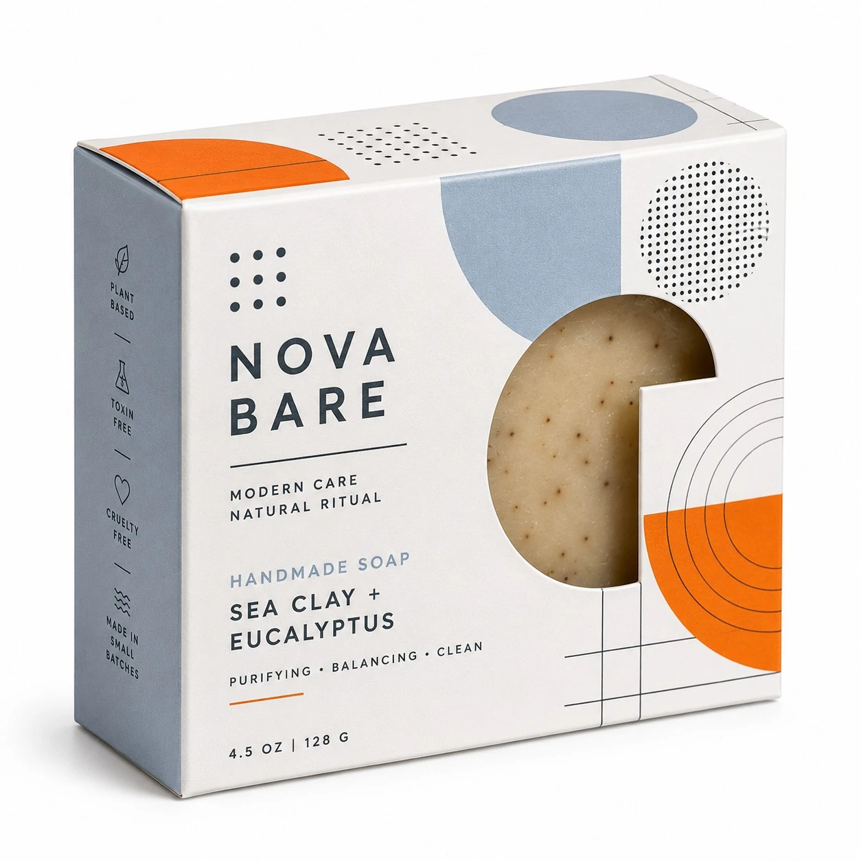 modern geometric custom handmade soap box nova bare