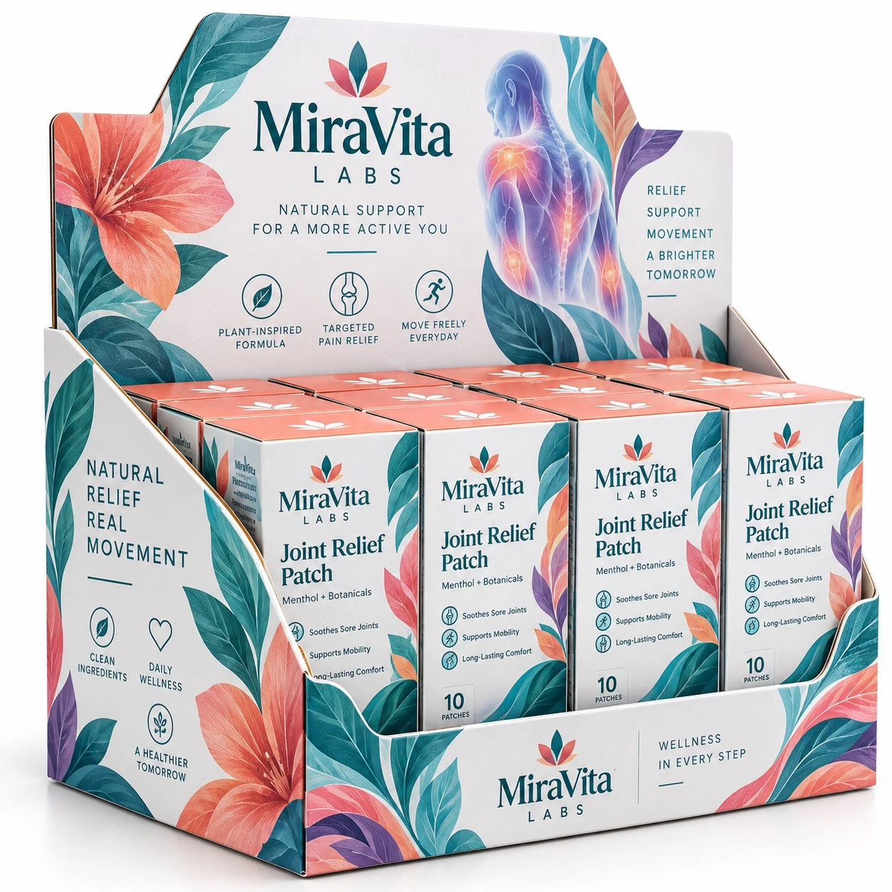 pharmaceutical display boxes botanical joint relief display