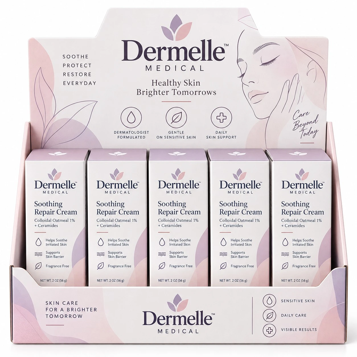 pharmaceutical display boxes pastel dermatology display