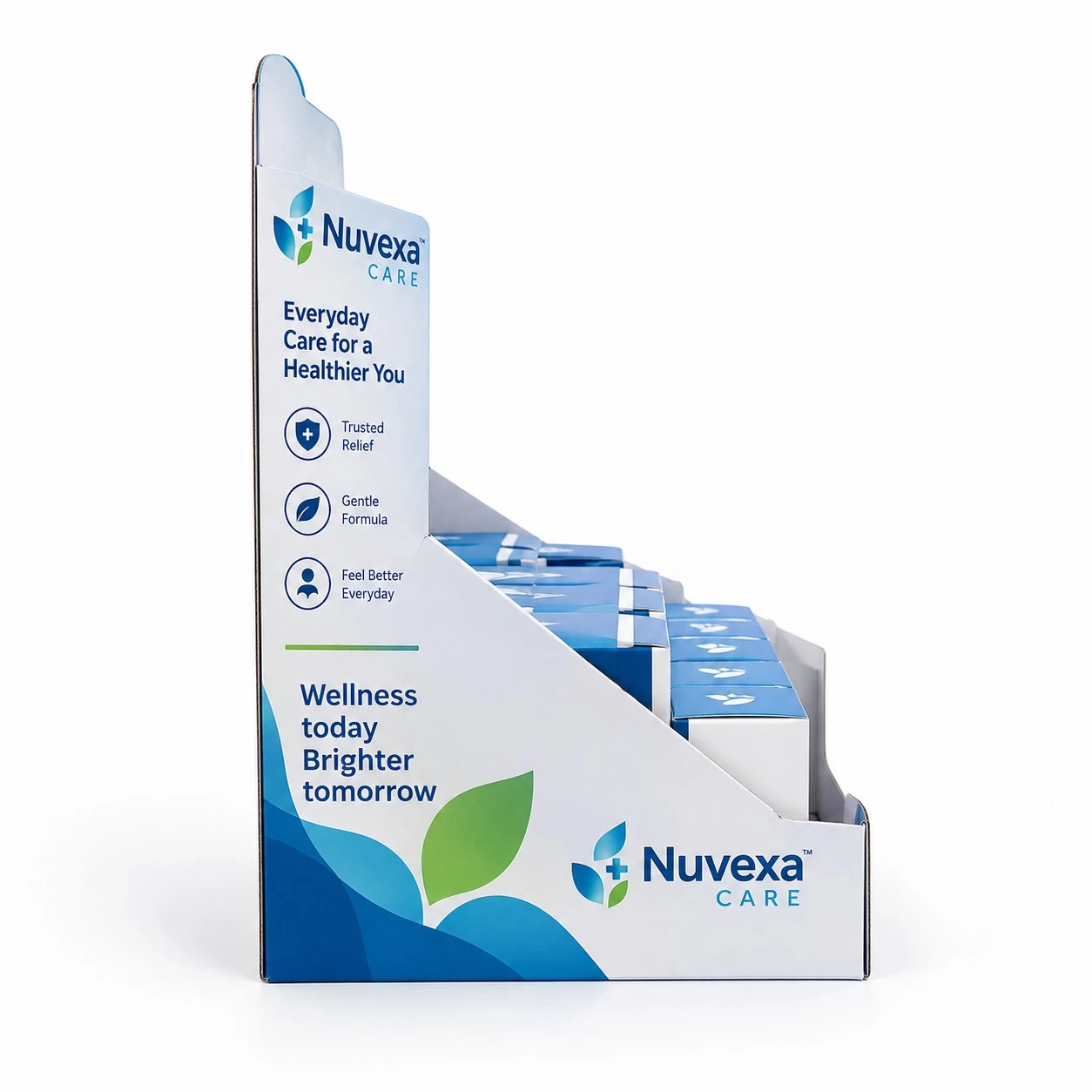 pharmaceutical display boxes side profile