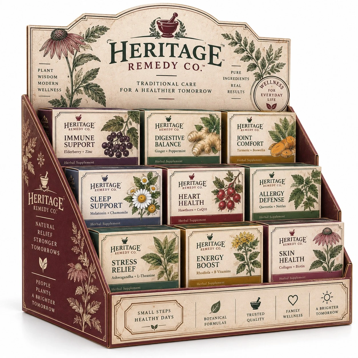 pharmaceutical display boxes vintage tiered apothecary
