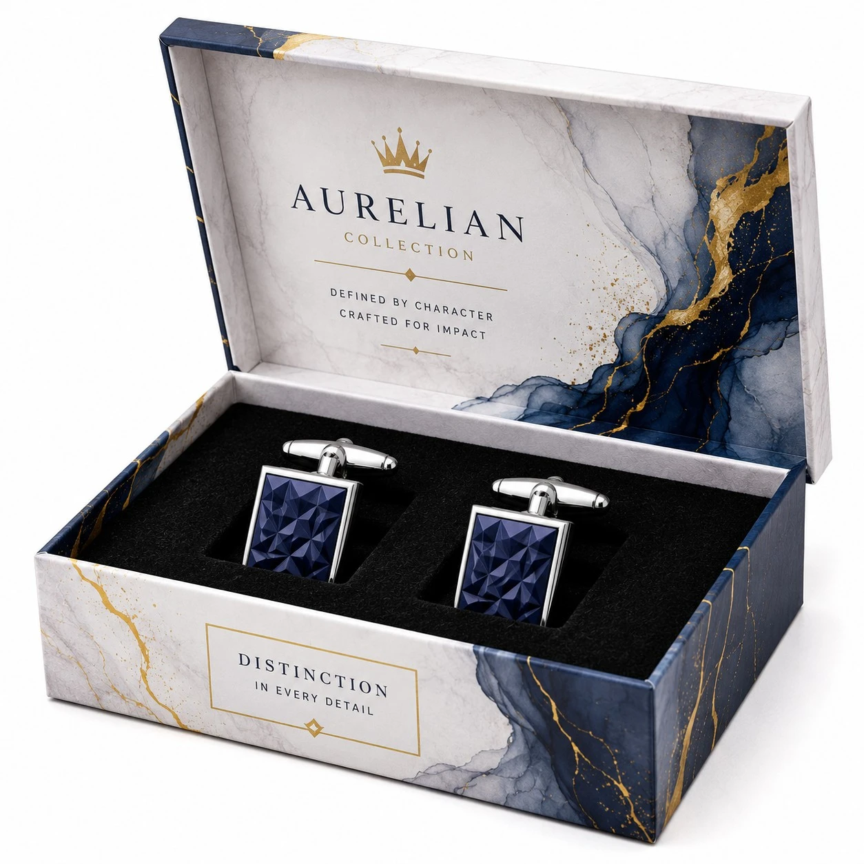 printed custom cufflink boxes luxury artwork
