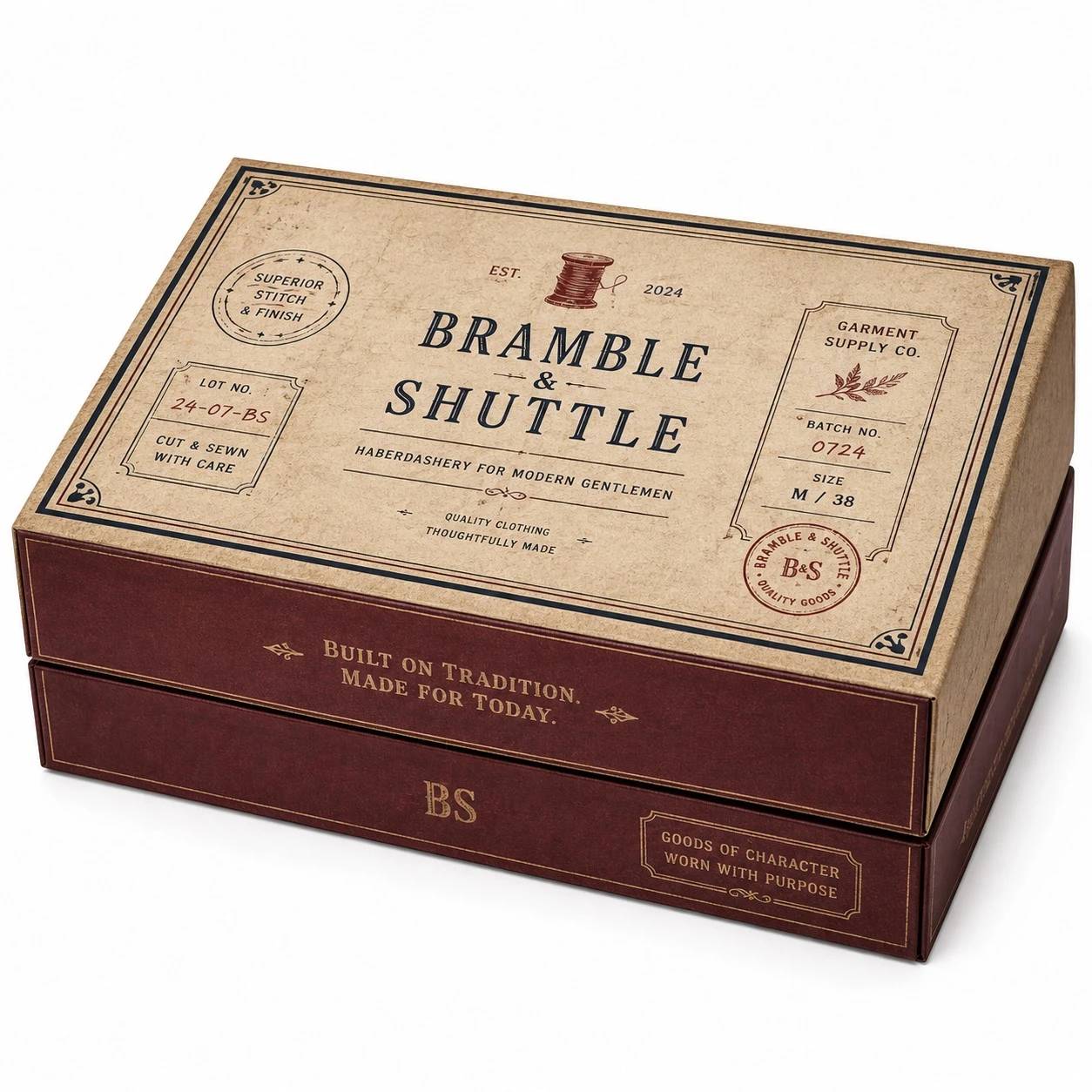 vintage custom clothing gift box design