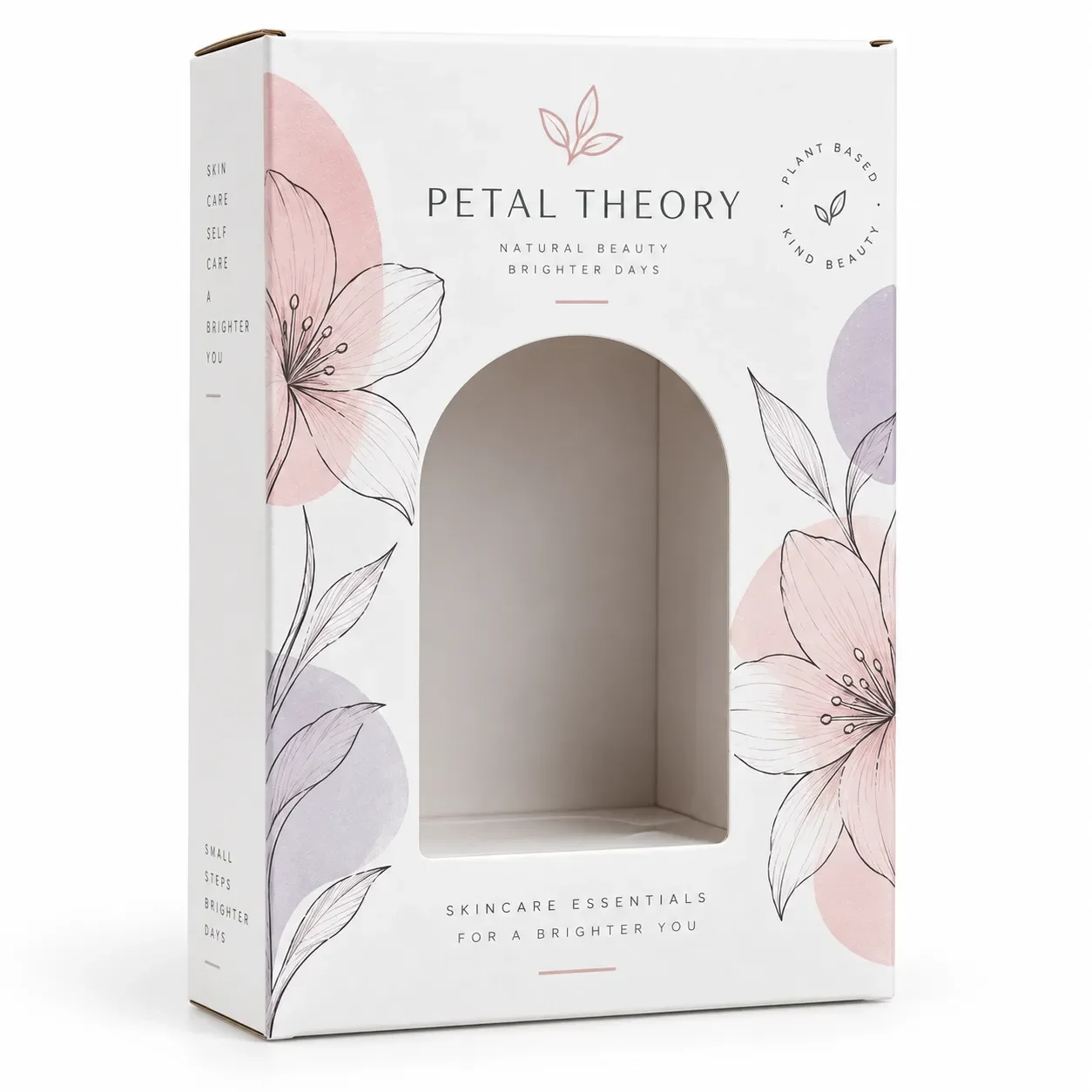 white cardboard boxes arched window carton