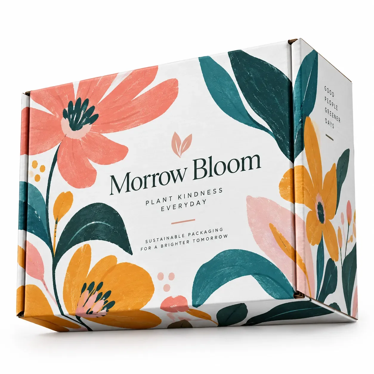 white cardboard boxes floral wrap mailer