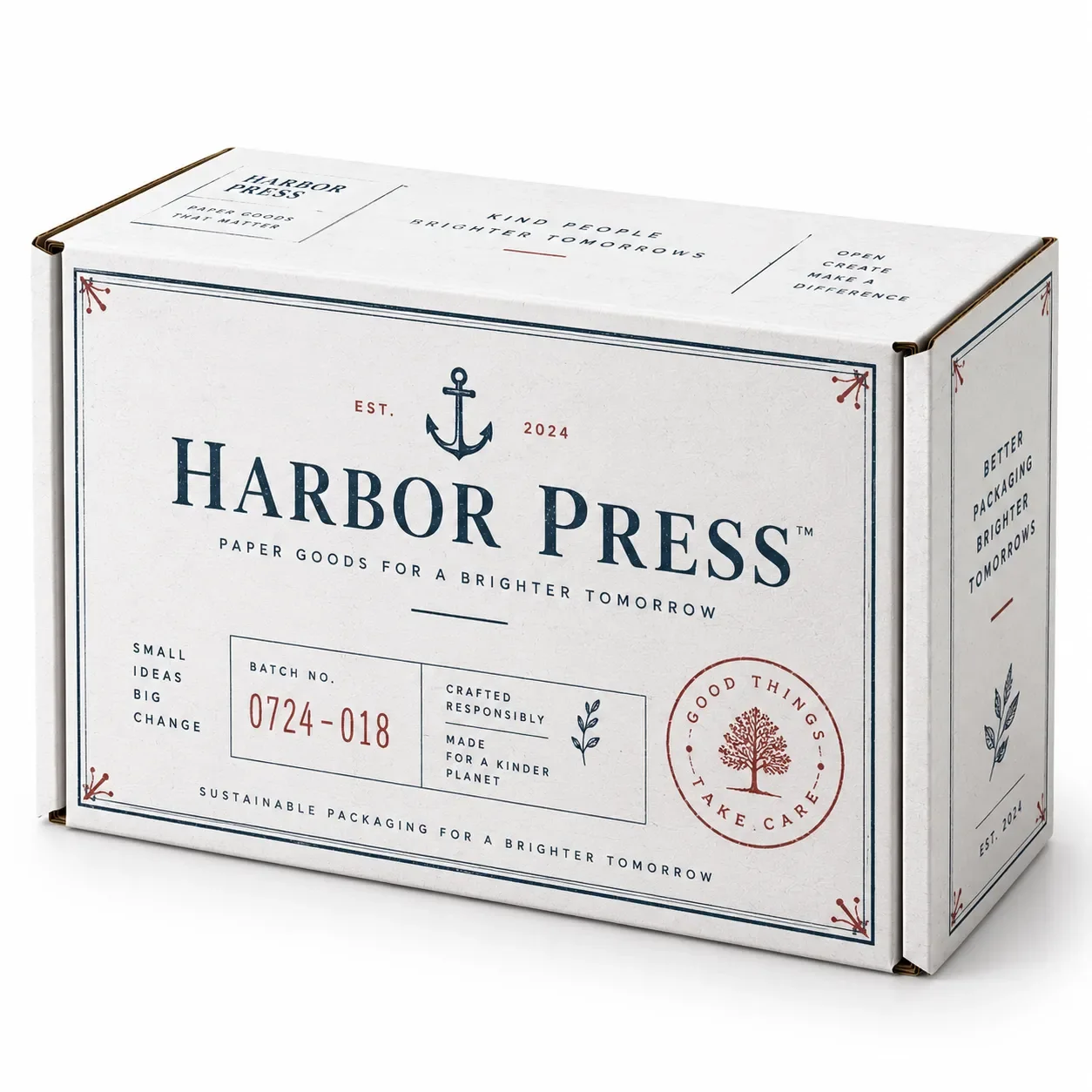 white cardboard boxes vintage letterpress mailer