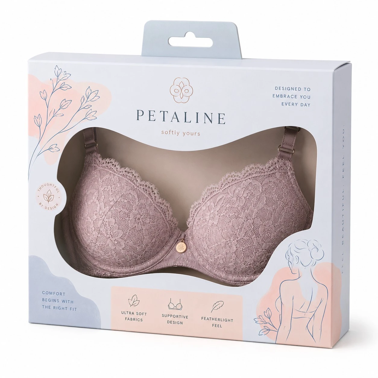 window custom bra box retail display pastel packaging