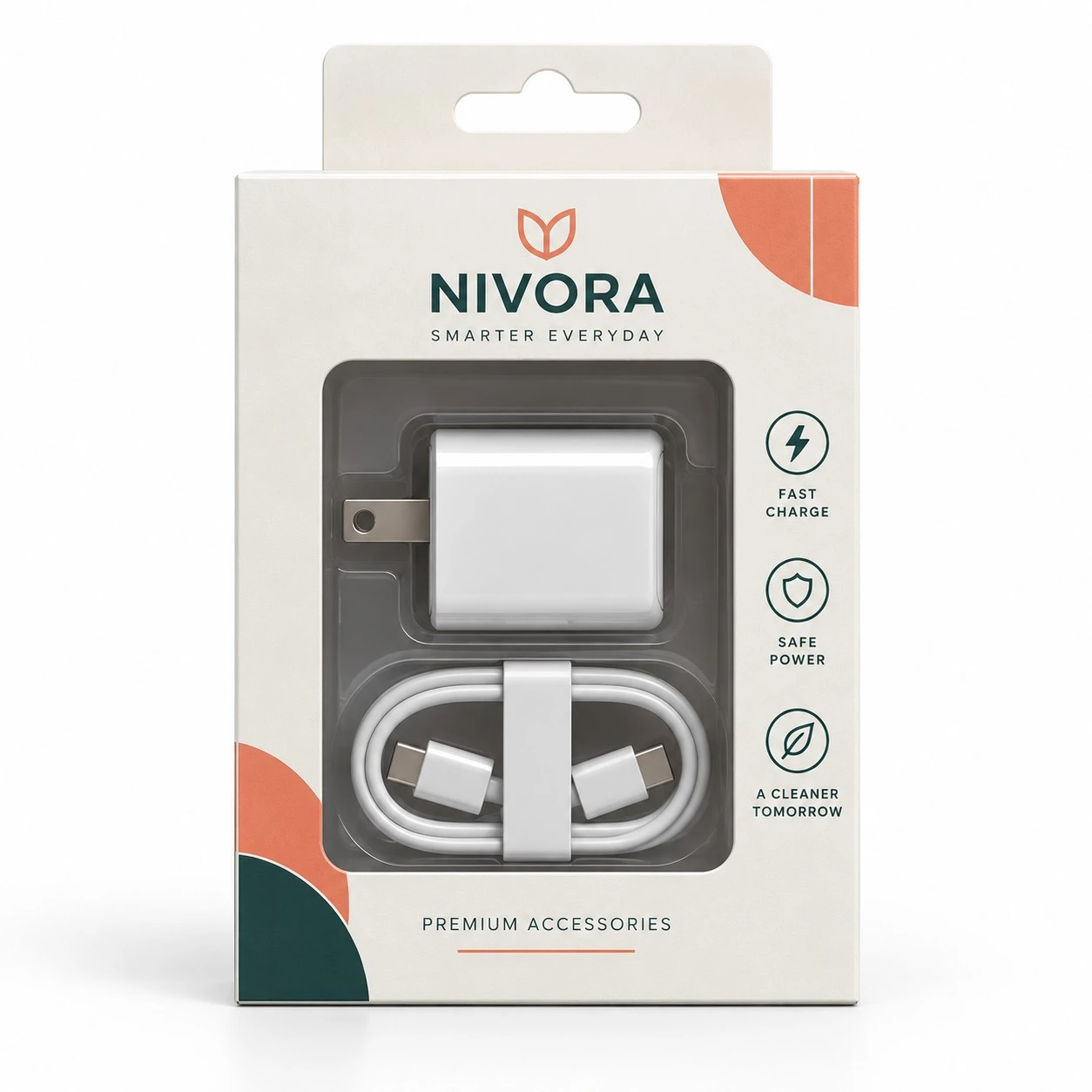 window display box front view charger cable