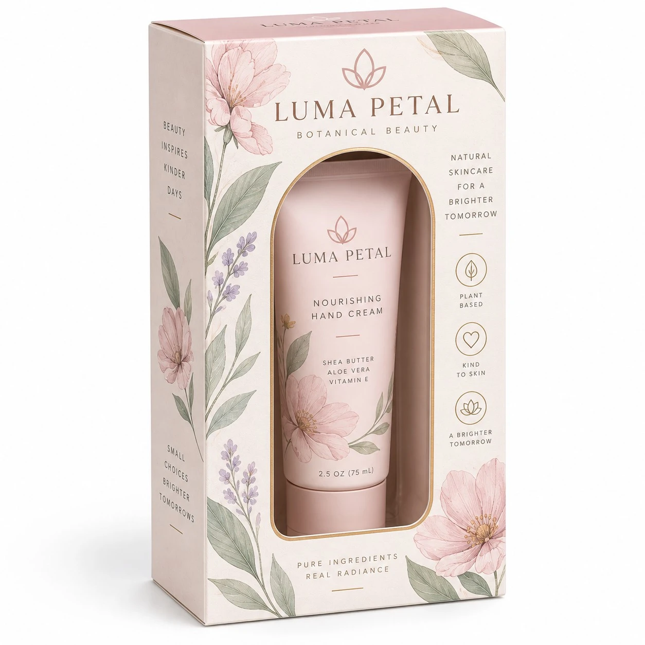 window display box hand cream floral arch
