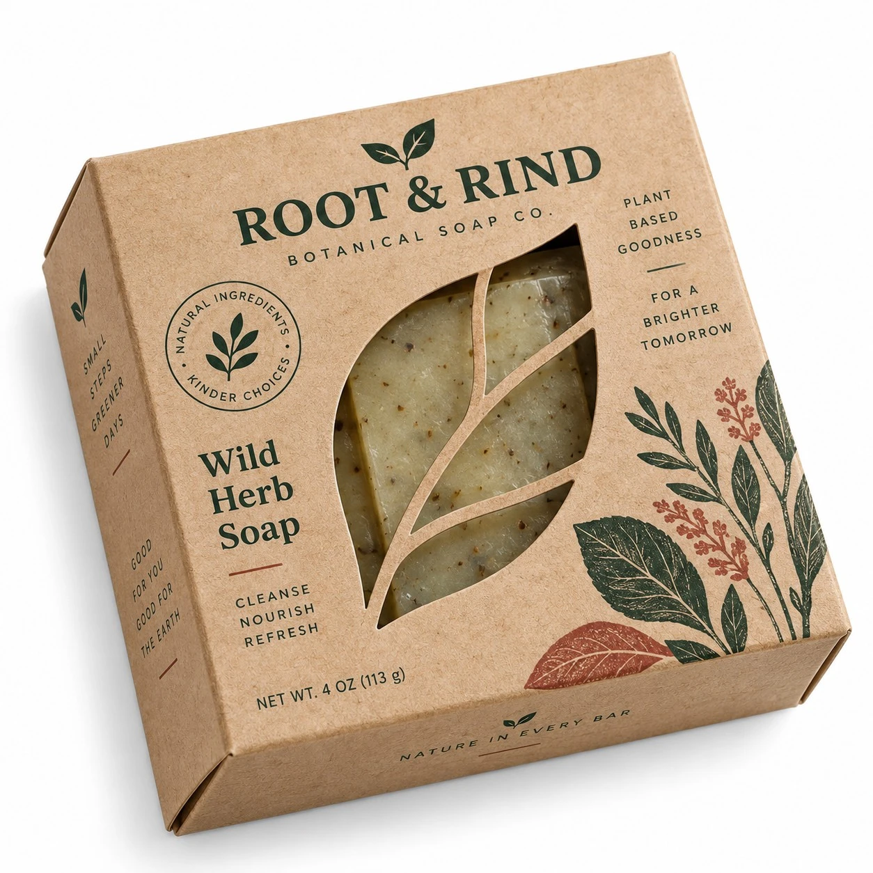 window display box kraft soap leaf window
